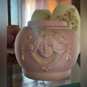 Pink Antique Decorative Schafer & Vater Vase with Face Design vintage